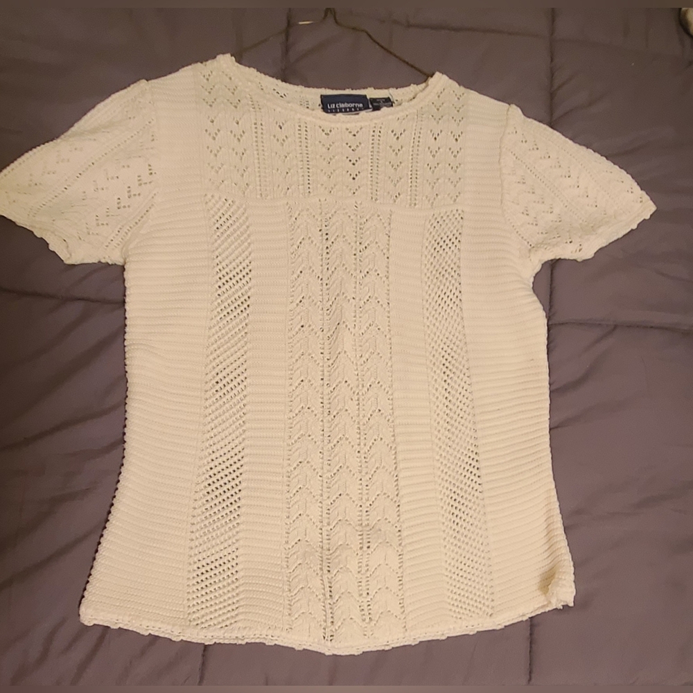 Liz Claiborne Cream Knit Top
